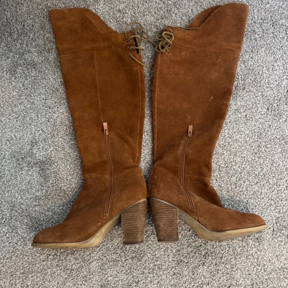 Western Boho Suede Tall Boots Sbicca Gusto Size 10 Brown